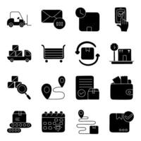 Set of Cargo Solid Icons vector