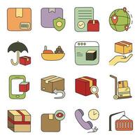 Set of Logistic Flat Icons vector