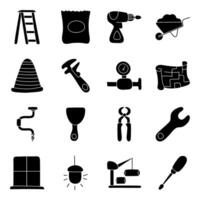 Set of Equipment Solid Icons vector