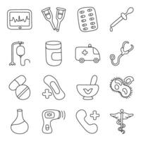 Set of Medical Linear Icons vector