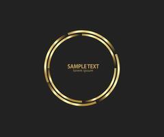 Abstract golden lines in circle form, Design element, Geometric shape with luxury style, Striped border frame for image, Technology round Logo, Spiral Illustration vector