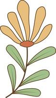 mano dibujado floral botánico rama en minimalista estilo. aislado ilustración en blanco antecedentes vector