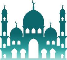 Islamic Mosque Silhouette with Gradient Color. Isolated Illustration vector