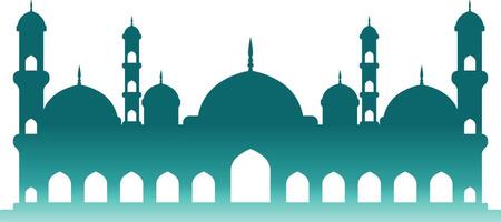 Islamic Mosque Silhouette with Gradient Color. Isolated Illustration vector