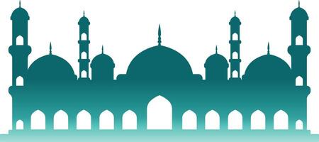 Islamic Mosque Silhouette with Gradient Color. Isolated Illustration vector