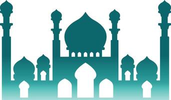 Islamic Mosque Silhouette with Gradient Color. Isolated Illustration vector