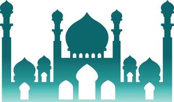 Islamic Mosque Silhouette with Gradient Color. Isolated Illustration vector