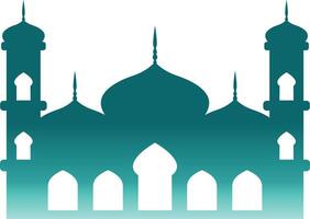 Islamic Mosque Silhouette with Gradient Color. Isolated Illustration vector