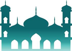 Islamic Mosque Silhouette with Gradient Color. Isolated Illustration vector