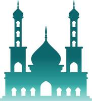 Islamic Mosque Silhouette with Gradient Color. Isolated Illustration vector