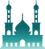 Islamic Mosque Silhouette with Gradient Color. Isolated Illustration vector