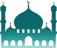 Islamic Mosque Silhouette with Gradient Color. Isolated Illustration vector