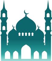 Islamic Mosque Silhouette with Gradient Color. Isolated Illustration vector