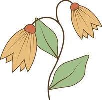 mano dibujado floral botánico rama en minimalista estilo. aislado ilustración en blanco antecedentes vector