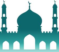 Islamic Mosque Silhouette with Gradient Color. Isolated Illustration vector
