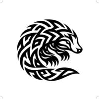 in modern tribal tattoo, abstract line art of animals, minimalist contour. vector