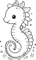 A cartoon drawing of a small sea creature with a big smile on its face vector