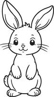 A rabbit is standing on a white background vector
