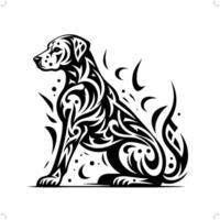 dalmatian dog in modern tribal tattoo, abstract line art of animals, minimalist contour. vector