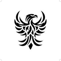 eagle, hawk in modern tribal tattoo, abstract line art of animals, minimalist contour. vector