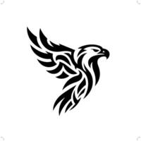 eagle , hawk in modern tribal tattoo, abstract line art of animals, minimalist contour. vector