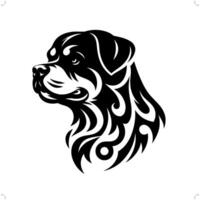 Rottweiler dog in modern tribal tattoo, abstract line art of animals, minimalist contour. vector