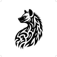 hyena in modern tribal tattoo, abstract line art of animals, minimalist contour. vector