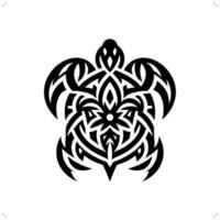 sea turtle in modern tribal tattoo, abstract line art of animals, minimalist contour. vector