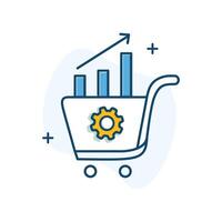 Demand Forecasting and Planning Icon Design vector