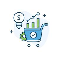 Demand Forecasting and Planning Icon Design vector