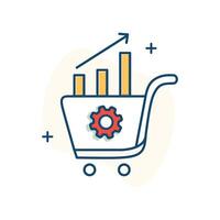 Demand Forecasting and Planning Icon Design vector