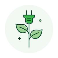 renovable verde energía fuentes icono diseño icono vector