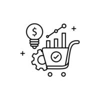 Demand Forecasting and Planning Icon Design vector