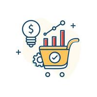 Demand Forecasting and Planning Icon Design vector