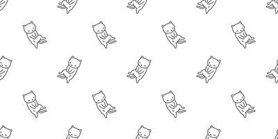 cat seamless pattern kitten sleeping calico pet animal cartoon repeat background scarf isolated tile wallpaper illustration doodle design vector