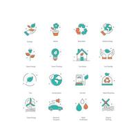 Ecology Icons Exploring the interconnected relationships between organisms and their environments, emphasizing the importance of biodiversity and environmental sustainability. vector