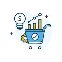 Demand Forecasting and Planning Icon Design vector