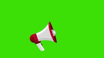 Announcement Mic on a green screen Hand hold megaphone loudspeaker bullhorn animation for Advertising and promotion video