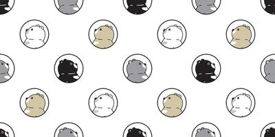 Bear seamless pattern polar bear cartoon breed tile wallpaper repeat background illustration design vector