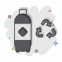 icono el plastico reciclaje. relacionado a reciclaje símbolo. cómic estilo. sencillo diseño ilustración vector