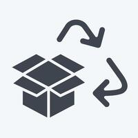 Icon Carboard Recycling. related to Recycling symbol. glyph style. simple design illustration vector