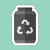 Sticker line cut Metal. related to Recycling symbol. simple design illustration vector