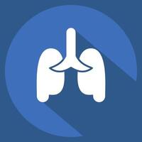 Icon Pulmonology. related to Medical Specialties symbol. long shadow style. simple design illustration vector