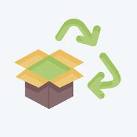 Icon Carboard Recycling. related to Recycling symbol. flat style. simple design illustration vector