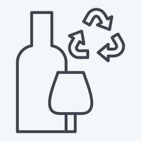 Icon Glass Recycling. related to Recycling symbol. line style. simple design illustration vector