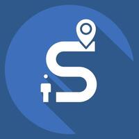 Icon Destination 2. related to Navigation symbol. long shadow style. simple design illustration vector