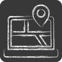 Icon Map Location. related to Navigation symbol. chalk Style. simple design illustration vector