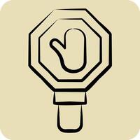 Icon Stop. related to Navigation symbol. hand drawn style. simple design illustration vector