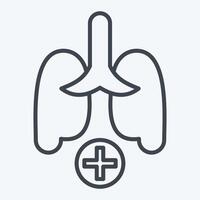 Icon Pulmonology 2. related to Medical Specialties symbol. line style. simple design illustration vector