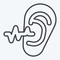 Icon Ear Examination. related to Medical Specialties symbol. line style. simple design illustration vector